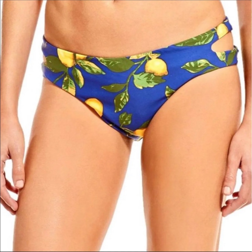 Gianni Bini navy and lemon bikini bottom